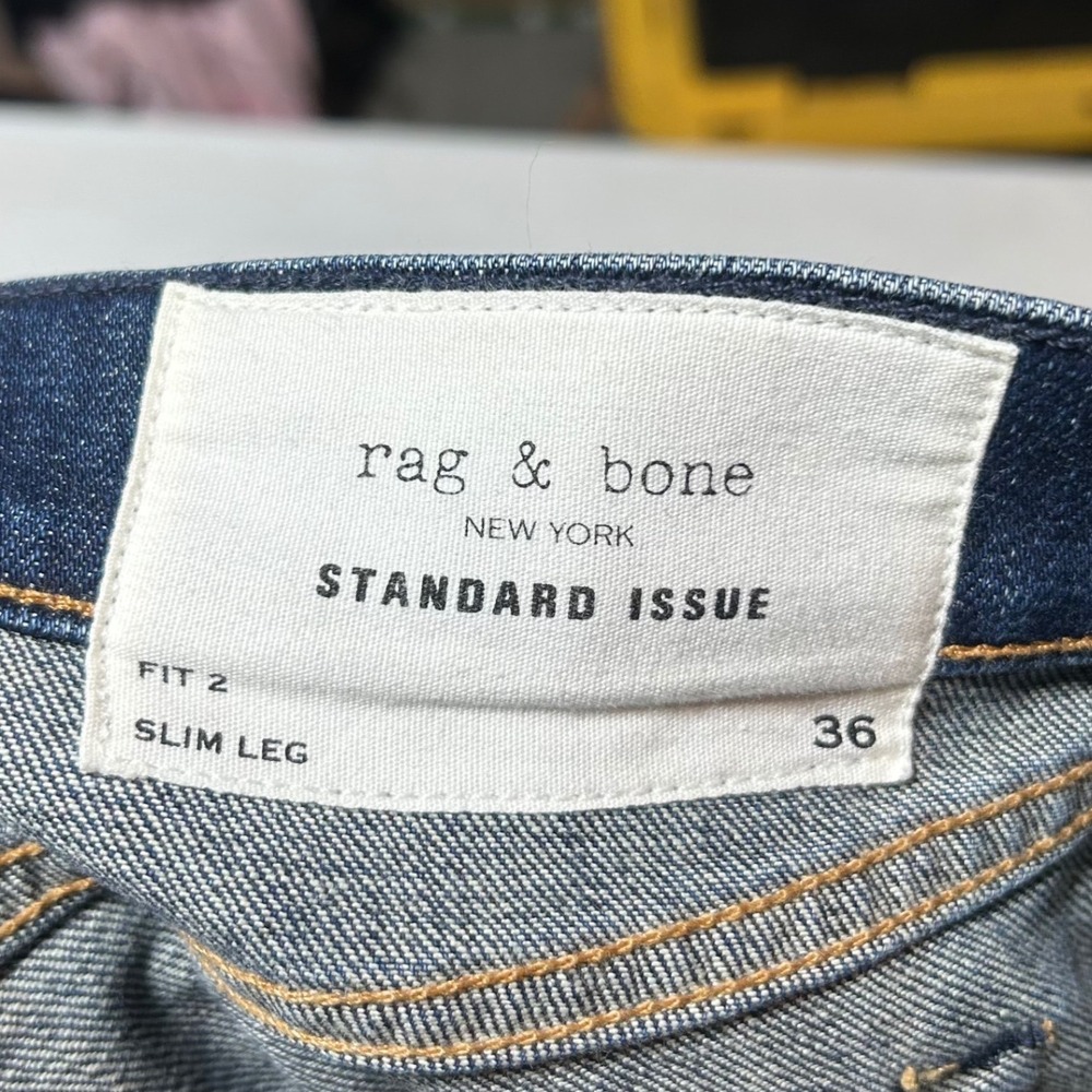 Rag & Bone Fit 2 Slim Leg Jeans Mens 36 Aged Dark Wash Standard Issue - Picture 5 of 6